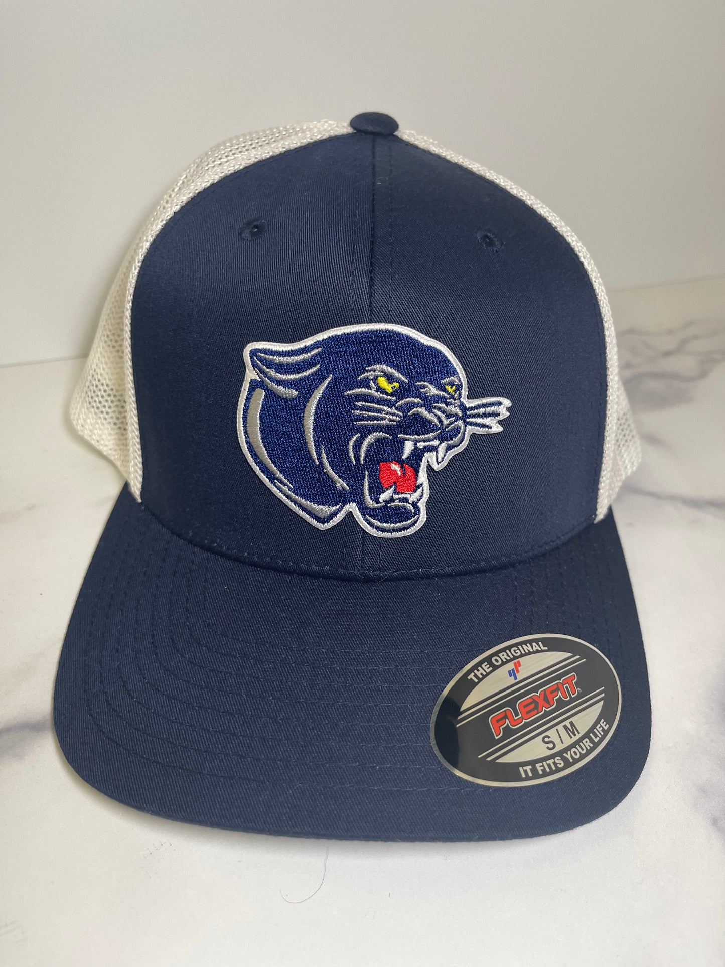 Navy Flex Fit Hat Panther Logo