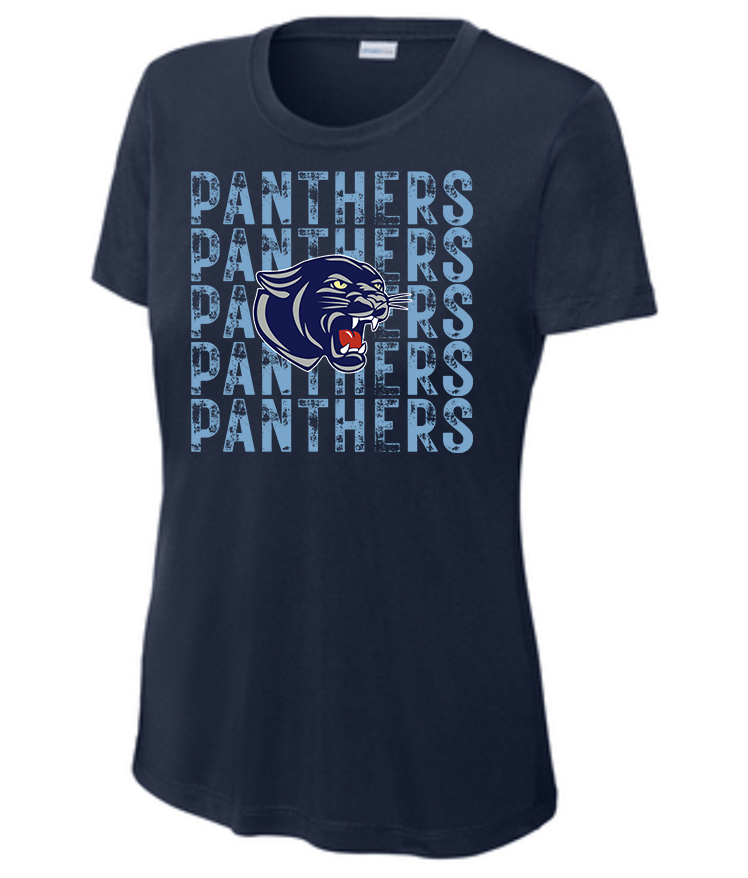 NHS Ladies T Shirt Panthers Columbia Distressed