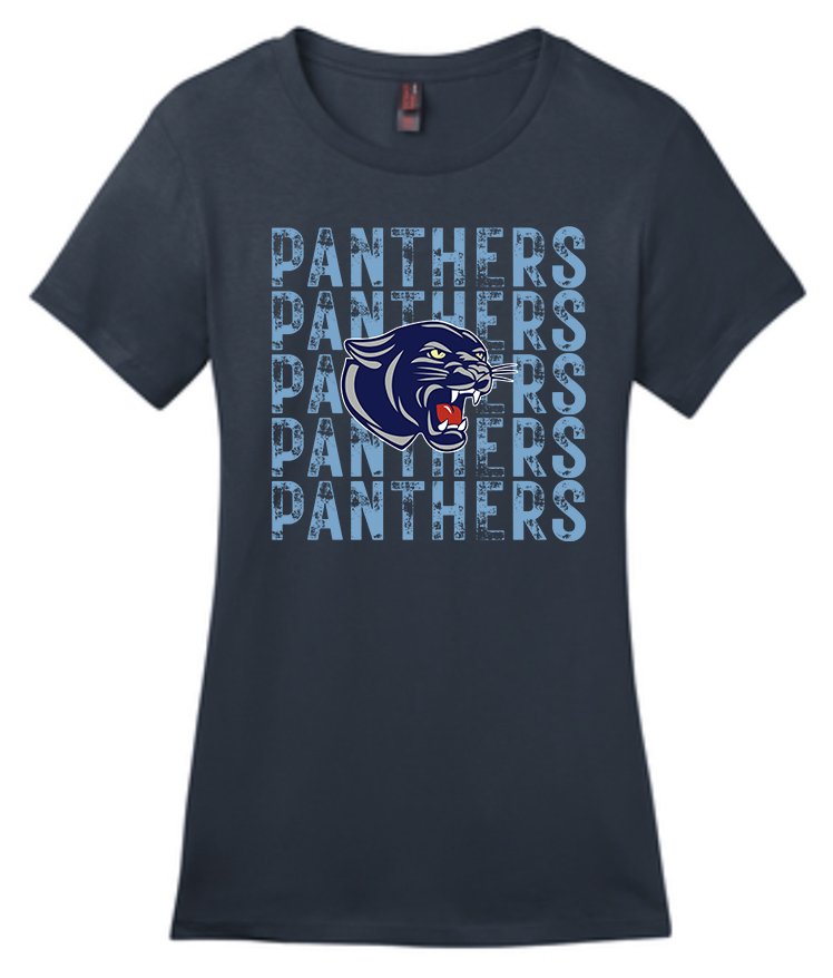 NHS Ladies T Shirt Panthers Columbia Distressed