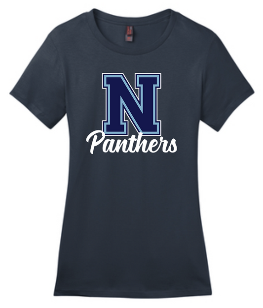 NHS Ladies T Shirt (Navy N w/ Panthers)